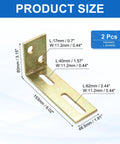 Two Adjustable L Brackets For Sliding Doors With Guide Roller Mounts, Thickened Steel Construction With Galvanized Finish dimensions