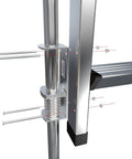 Adjustable Ladder Leveler Pair For Stairs And All Surfaces Anti Skid Alloy Steel Feet With Removable Rubber Caps close-up