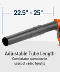 Powerful 28cc Gas Leaf Blower With adjustable tube length shown, highlighting ergonomic design for easy operation