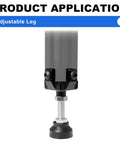 Adjustable 4040 Leg Feet For 40x40 T Slot And V Slot Aluminum Extrusion Black 4 Pack with leveling foot against white background