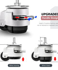 Heavy Duty Leveling Casters Set of 4 for Workbenches and Machinery, Adjustable Retractable Stem Caster Wheels With T Nuts
