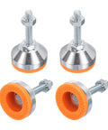 Stable, vibration-damping adjustable leveling feet with anti-slip design for workbenches, machines, and cabinets, 50mm base, 4-pack