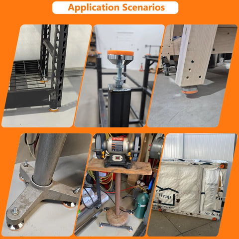 Heavy Duty Adjustable Leveling Feet With 2000 Lb Capacity, Stainless Steel Base And Anti Slip Nylon Pad in various applications
