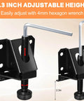 Heavy Duty 24 Pack Leveling Feet For Workbenches And Furniture Adjustable 2.3 Inch Levelers With Screws And Wrenches Black Finish Ideal For Tables Cabinets Desks And Benchtops Kenning showing close-up of adjustable leveler with hex wrench