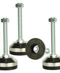 Heavy Duty Leveling Leg Set With 2.36 Inch Base Diameter And M12 Thread, 100mm Adjustable Feet Deliver 1300 Lb Capacity For Workbenches