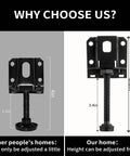 Comparison of adjustable leveling feet height for furniture, showing Beefy Heavy Duty 4 Pack Adjustable Leveling Feet for Tables and Cabinets.