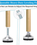 Heavy Duty Leveling Feet M12 Thread Adjustable Leg Levelers With 2.36 Inch Base Diameter Anti Skid Rubber Feet For Workbench Machine And Cabinet Durable Carbon Steel Construction Includes Wrench