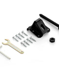 Beefy Heavy Duty 4 Pack Adjustable Leveling Feet for Tables and Cabinets with screws, lock nuts, and wrench, black components.