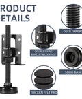Durable heavy duty adjustable leveling feet with galvanized steel and non slip base, close-up of details showing deep thread and solid base.