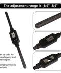 Beefed Up Adjustable Metal Tap Handle Reamer Wrench For Screw Tapping And Repair From One Quarter Inch To Three Quarters Inch Range 12 Millimeter Rod Diameter Durable Alloy Steel Construction With Precise Bite For Tight Fits, showing full view with adjustment range details.
