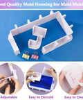 Adjustable Pro Grade Mold Housing for Silicone Molds Making Not for Direct Resin Use DIY Mold Frame Kit shown with clips and tape