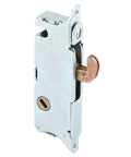 Adjustable mortise lock for sliding patio doors delivers reliable security with a spring loaded hook latch and stainless housing.