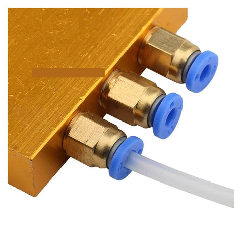 Built To Last Adjustable Oil Distribution Valve For Centralized Lubrication Systems, 2 To 6 Way Piston Distributor, 4mm Orifice close-up