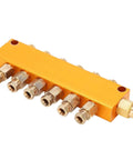 Five To Six Way Adjustable Oil Distributor Manifold For Automatic Lubrication Pumps with brass block and multiple outlets