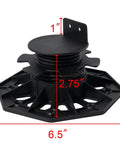 24 Pack Adjustable Plastic Pedestal Paver Supports For Decking And Floor Elevation With Unilateral Keel Slot Easy Screw Fix