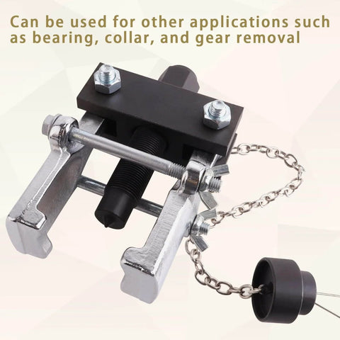 Beefed Up Pitman Arm Puller With Adjustable Jaws For Removal Of Pitman Arms Bearings Collars Gears And More For Cars And Light Trucks Repair Tool Kit Set, front view showing adjustable jaws and chain attachment.