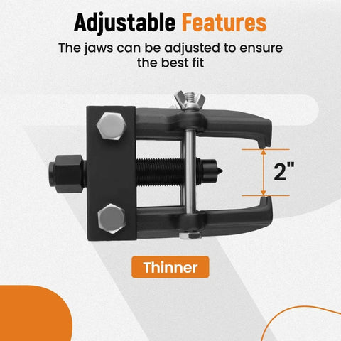 Side view of Heavy Duty Pitman Arm Puller For Three Quarter Ton Cars And Light Trucks, Adjustable Two Jaw Bearing Removal Tool.