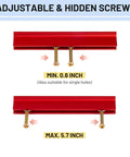 Six Pack Adjustable Cabinet Handles In Red Aluminum For Kitchen Drawers And Cabinets With Center To Center Hole Spacing from 1 to 4 inches
