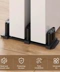 Sliding Closet Door Floor Guide, Sliding Door Guides Floor Mount for Double Bypass Door, Update Adjustable 3-Roller Design installed