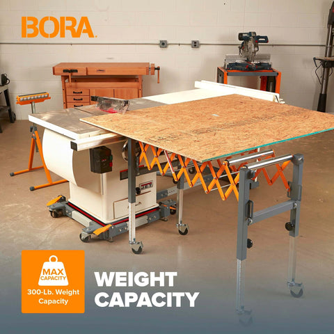 ✝️ Adjustable Conveyor Roller Stand Infeed / Outfeed Support Expandable Gravity Conveyor 300 lbs. Weight Capacity in workshop