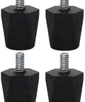 Adjustable Rubber Bumper Feet Levelers With One Quarter Twenty Thread Solid Rubber Construction 1.03 Inch Height And 0.79 Inch Base Pack