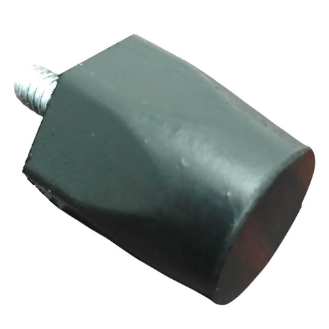 Close-up of adjustable rubber bumper feet levelers with one quarter twenty thread solid rubber construction, 1.03 inch height and 0.79 inch base.