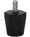 Adjustable Rubber Bumper Feet Levelers With One Quarter Twenty Thread Solid Rubber Construction 1.03 Inch Height And 0.79 Inch Base