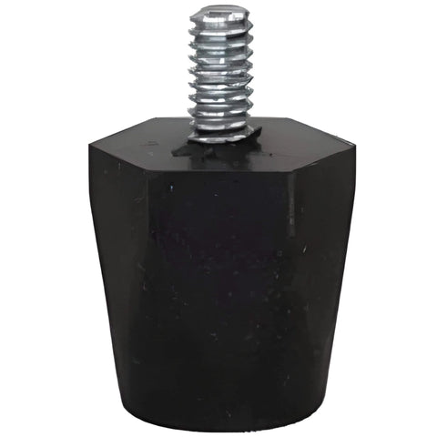 Adjustable Rubber Bumper Feet Levelers With One Quarter Twenty Thread Solid Rubber Construction 1.03 Inch Height And 0.79 Inch Base