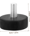 Improve stability and curb noise with adjustable rubber feet levelers for furniture, cabinets, and machines; side view.