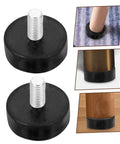 Improve stability and curb noise with adjustable rubber feet levelers for furniture, cabinets, and machines; anti-slip design shown in use.
