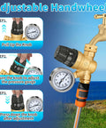 Heavy Duty RV Water Pressure Regulator with Built In Gauge and Adjustable Handwheel for Campers and Travel Trailers