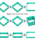 Adjustable Mold Housing Kit for Silicone Molds, showing assembly of leak-proof plastic frames for DIY resin, candle, and soap projects.