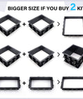 Two Adjustable Silicone Mold Housing Kits combined for larger mold size providing flexible DIY resin, soap, and candle mold making.
