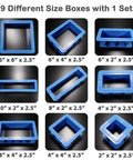 9 different size boxes for All In One Adjustable Mold Housing Kit For Silicone Molds Easy DIY Casting Soap Wax And Candle Molds Kit