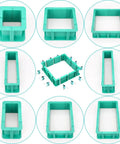 Adjustable Mold Housing Kit For Silicone Molds, Leak Proof Plastic Frame, various sizes for DIY epoxy and resin projects.