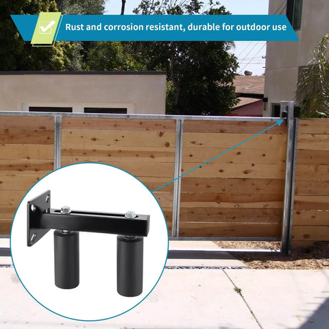 Slide Gate Guide Roller, 6" UHMW Hard Nylon Guider, Adjustable Sliding Gate Support Assembly for preventing the gate from falling.