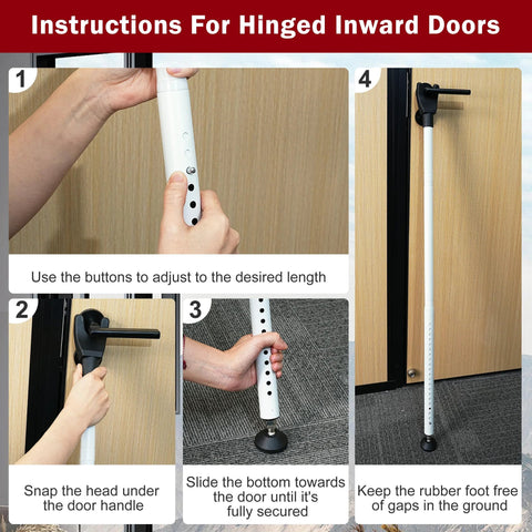 Three Pack Adjustable Sliding Door Lock Bar With Removable Y Head And Non Slip Base For Home, Apartment And Travel Use