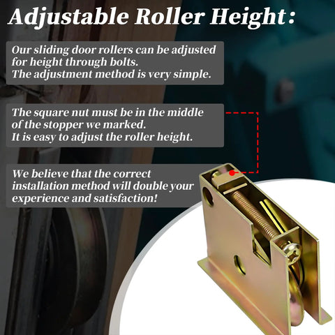 Sliding Patio Door Rollers Compatible With Aluminum Doors Made After 1992 1996, 1-1/2 Inch Steel Ball Wheel Bearing