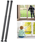 Adjustable Sliding Door Security Bar 17 To 50 Inches With Anti Slip Rubber Tips 2 Pack Portable Window And Patio Door Safety Bar for Home Travel Hotel Apartment Child Protection For Family Safety