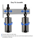 Sliding Gate Rollers And Guide Kit With Four Inch Nylon Wheel Heavy Duty Steel Bracket For Sliding And Rolling Gates Adjustable Bracket Opens Up To Five Point Seven Inches Provides Smooth Quiet Operation And Durable Rust Resistant Construction adjustable steel bracket and rollers.