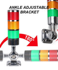 12-24V LED Stack Tower Light For Industrial Warning Andon Status, Column Signal Beacon, Ankle Adjustable Bracket, 1 Layer
