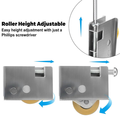 2 Pack Patio Door Rollers Replacement For Pella Sliding Patio Doors, 1-1/2 Inch Stainless Steel Ball Bearing, Adjustable Roller Height shown