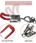 2 Pack Toggle Latch Clamp 4001 Adjustable 304 Stainless Steel pull hasp with red handle for secure latching