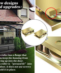 Close-up of sliding patio door rollers compatible with aluminum doors made after 1992 1996, 1-1/2 inch steel ball wheel bearing.