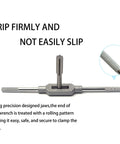 Heavy Duty Adjustable Tap Wrench Handle for Machinists with textured grip, fits Metric M3 to M12 and 1/16 to 1/2 inch reamers