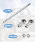 160mm Adjustable Steering Tie Rod Ball Joint with 8mm Hole, Carbon Steel Steering and Suspension Link for 49cc Electric ATV