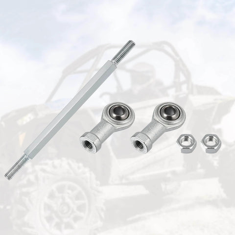 160mm Adjustable Steering Tie Rod Ball Joint with 8mm Hole, Carbon Steel Steering and Suspension Link for 49cc Go Kart, Silver, Set of 2