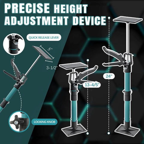 "✝️ Adjustable Support Pole, Cabinet Jacks for Installing Cabinets, Telescoping Support Poles Range showing height adjustment and locking features"