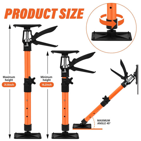 Adjustable Support Pole - Cabinet Jack, Drywall Lift, 16.2-31.9Inch Adjustable Height, Supports Up to 154lbs, 3rd Hand System image