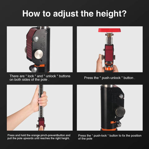 How to adjust the ✝️ Adjustable Support Pole, Quick-Adjustable Telescopic Rod Support System, Supports Up to 154 lbs of Cabinet Lift Jacks